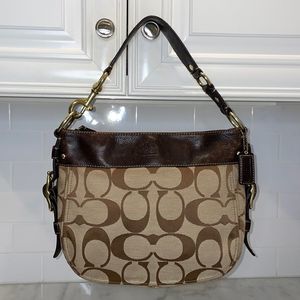 Coach Zoe Signature Jacquard Large Shoulder Bag